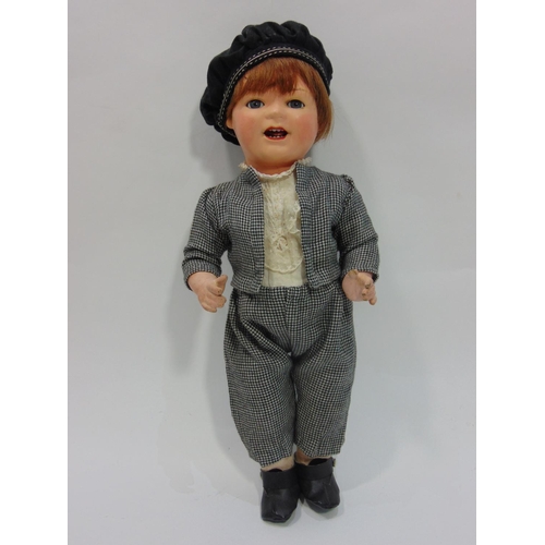 99 - 1920's bisque socket head doll by Seyfarth & Reinhardt with  5 piece composition body, blue side gla... 