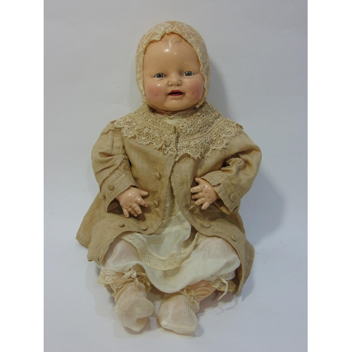 87 - American 1928 'Baby Dimples' doll by Horsman, 54cm tall, with composition head & partial composition... 