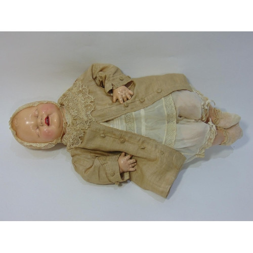 87 - American 1928 'Baby Dimples' doll by Horsman, 54cm tall, with composition head & partial composition... 