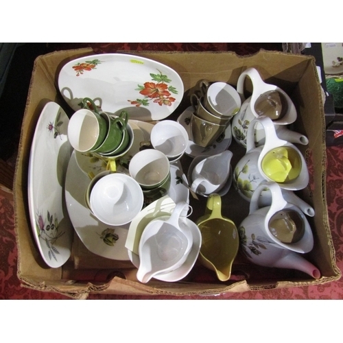 1070 - A collection of Midwinter Stylecraft tea and coffee wares in the Pussy Willow and Rose patterns incl... 