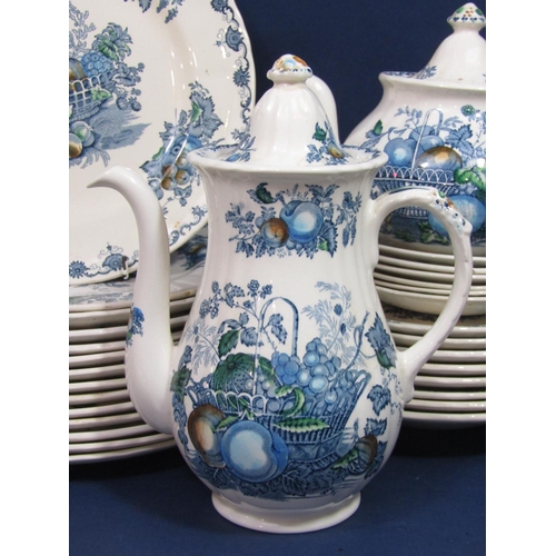 1101 - A quantity of Masons Ironstone Fruit Basket pattern wares including teapot, coffee pot, milk jug, mu... 