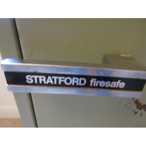 2033 - A Stratford fire safe (key in office), 71 cm wide x 63 cm deep x 152 cm height