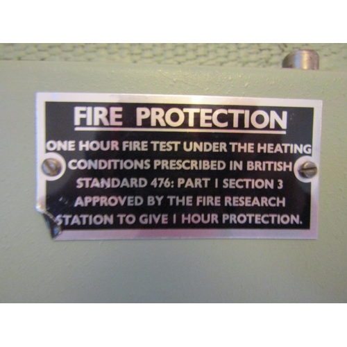 2033 - A Stratford fire safe (key in office), 71 cm wide x 63 cm deep x 152 cm height