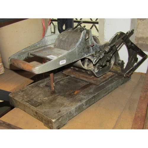 2195 - Miscellaneous lot to include an industrial guillotine, Rejafix press, cased R F oscillator type a sm... 