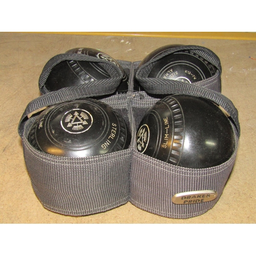 2206 - Four sets of four lawn bowls, Taylor Elite, Sterling Slim-line and Tiger Henselite examples together... 