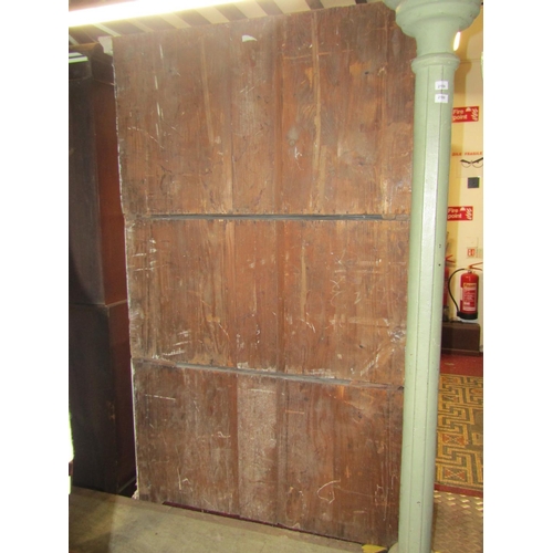 2158 - A 19th century painted pine three sectional freestanding side cupboard possibly Dutch, each section ... 