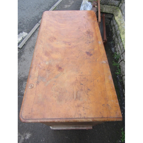 2164 - A Victorian satin birch bedroom chest of two short over three long graduated drawers with moulded ou... 