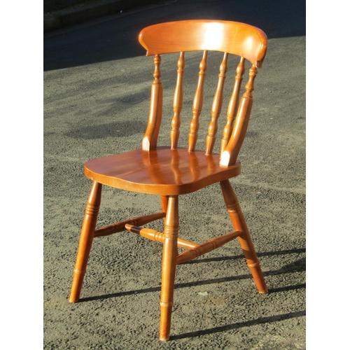 2191 - A set of eight modern Windsor stained beechwood dining chairs with turned spindle backs