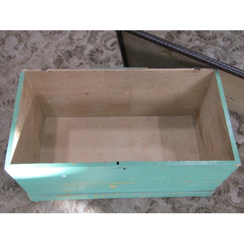 2249 - Two vintage stained pine boxes of varying design with painted finish