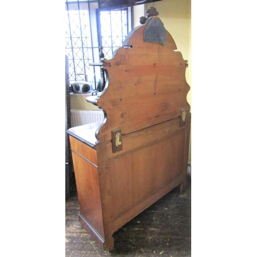 2681 - Mid 19th century continental mahogany chiffonier enclosed by two panelled doors and two frieze drawe... 