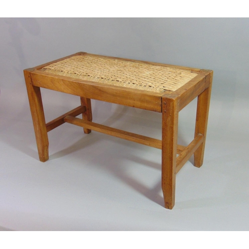 543 - An Arts & Crafts style oak occasional table of rectangular form with pie crust moulded edge, raised ... 