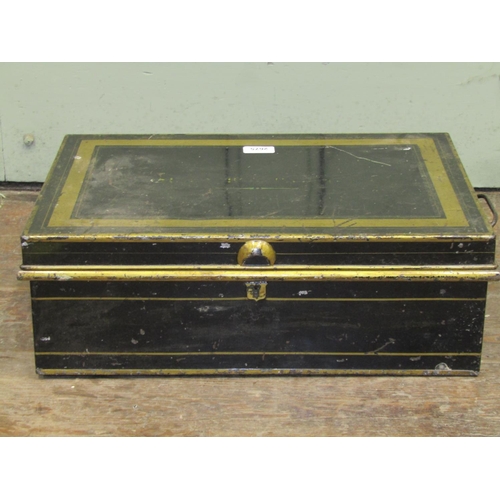 2675 - A 19th century Japan tin strongbox by Ede, Son & Ravenscroft by appointment to His Majesty The King,... 