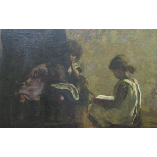 236 - Mia Arnesby Brown (Nee Mia Edwards - Welsh 1867-1931) - Cinderella - A small girl reading to two fur... 