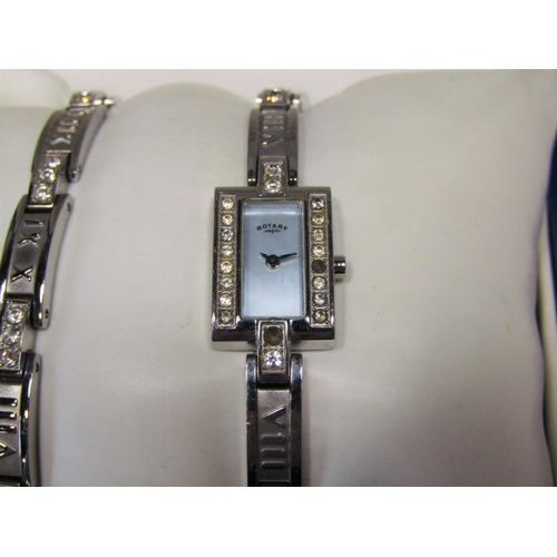 1436 - Vintage ladies Rotary watch duo comprising a cocktail watch with stylised gate link bracelet and fur... 