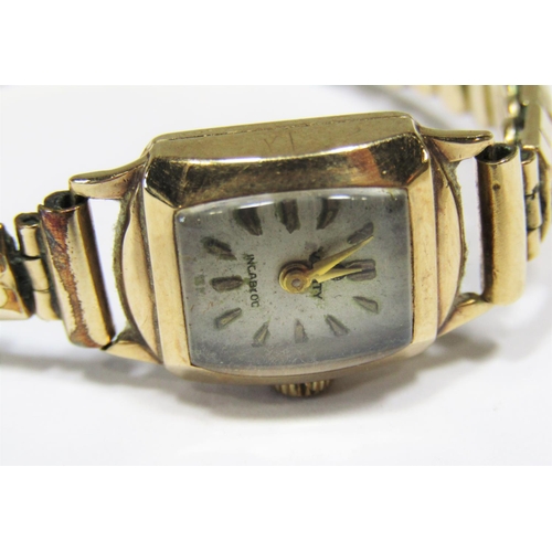 1447 - Vintage ladies 9ct Verity Incabloc dress watch, the square dial with baton markers, 17 jewel movemen... 