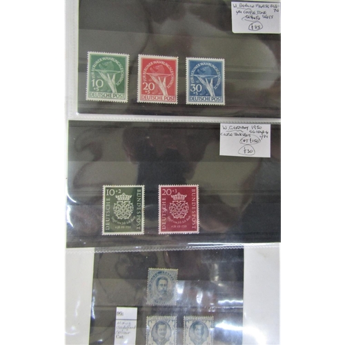 331 - Ex dealer stock of better items on stock cards noted stamps from Germany/Empire, France, Italy, USA,... 