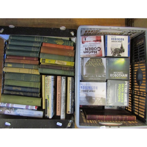 444 - Two boxes containing a quantity of mixed books and various audio books (2)