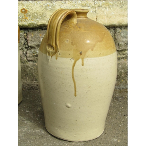 2169 - A 19th century four gallon stoneware two tone flagon with impressed merchants mark for Bannister Ver... 