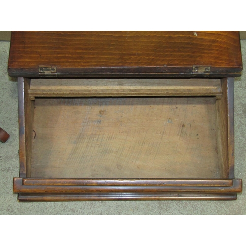 2177 - A country made mixed wood slope with hinged lid, 52 cm wide x 22 cm high