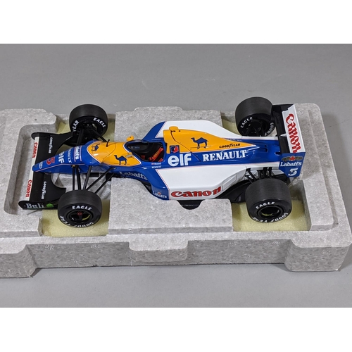 66 - 1:18 scale Williams Renault FW 14B Formula 1 racing car  no 97111 by Exoto Grand Prix Classics, boxe... 