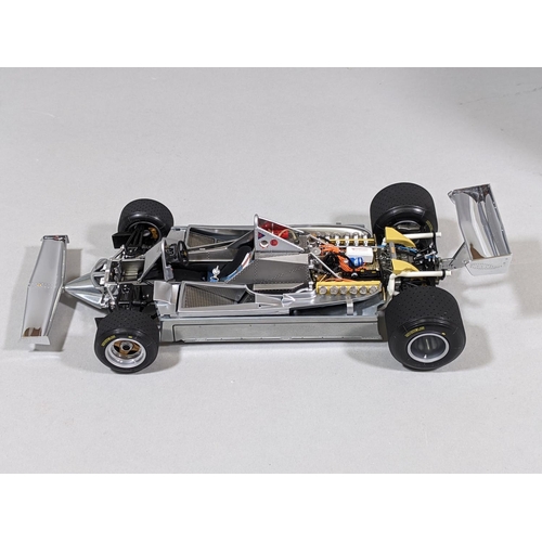 72 - 1:18 scale Ferrari 312 T4 Formula 1 racing car in polished aluminium chrome, no 97079 by Exoto Pure ... 