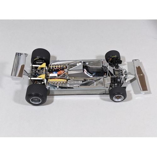 72 - 1:18 scale Ferrari 312 T4 Formula 1 racing car in polished aluminium chrome, no 97079 by Exoto Pure ... 