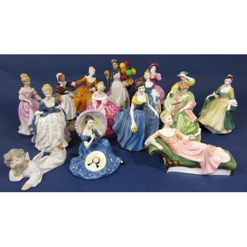 1072 - A collection of Royal Doulton figures including Biddy Pennyfarthing HN1843, Lady Pamela HN2718, Repo... 