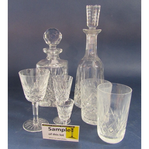 1187 - A large collection of possibly Waterford crystal glassware all of the same pattern comprising a tall... 