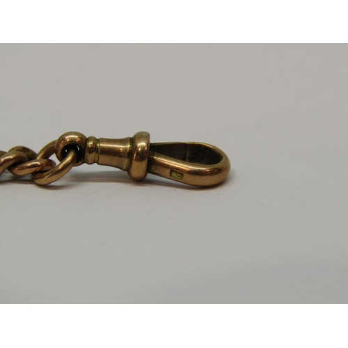 1363 - 9ct curb link double Albert chain with T-bar, 22.8g