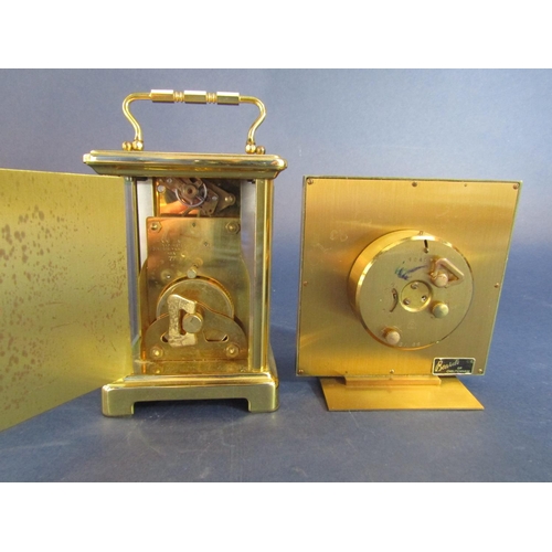 1492 - Bayard of France brass case carriage clock (AF), together with a further Imhof brass case cabinet cl... 