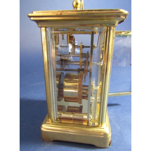 1493 - Matthew Norman of London brass case carriage clock, 12 cm high