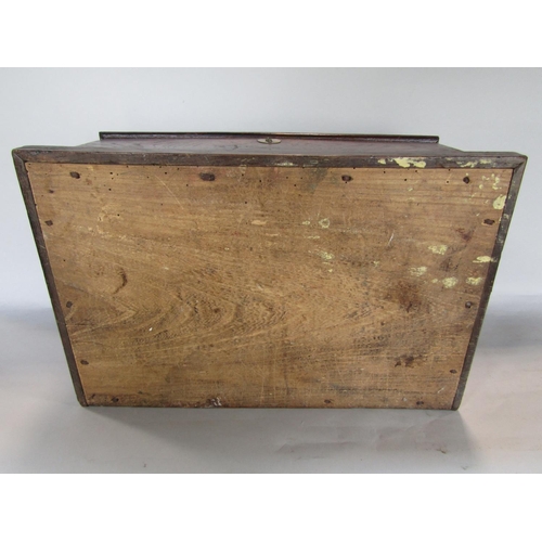 1627 - 18th century elm coffer bach type box, the hinged lid enclosing an interior fitted with a candle box... 