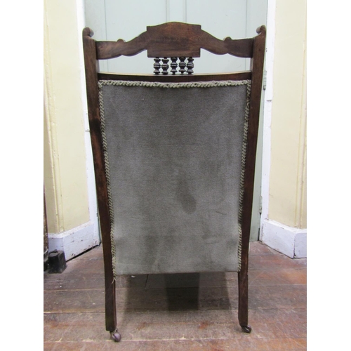 2250 - An Edwardian drawing room chair with upholstered seat padded back and arm rests reeded and carved fr... 