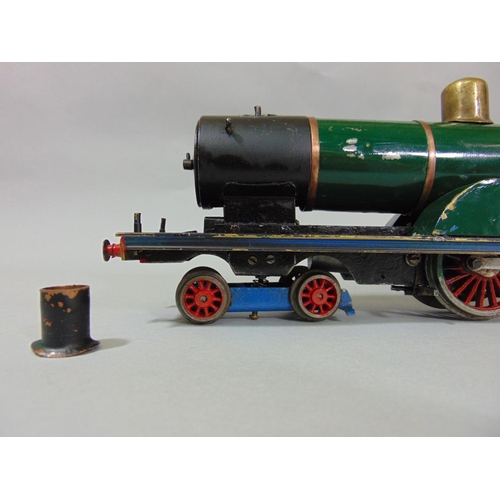 103 - 0 gauge model live steam locomotive 4-4-0 with tender, untested. 
Boiler history disclaimer- no warr... 