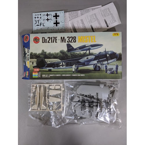 134 - 7 boxed model aircraft kits including Airfix Mistel, others by Revell, Italeri and Roden, all 1:72 s... 