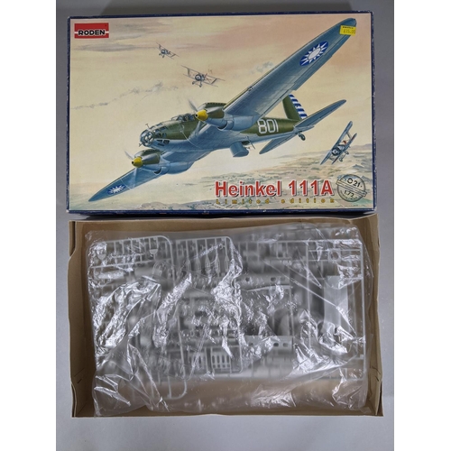 134 - 7 boxed model aircraft kits including Airfix Mistel, others by Revell, Italeri and Roden, all 1:72 s... 