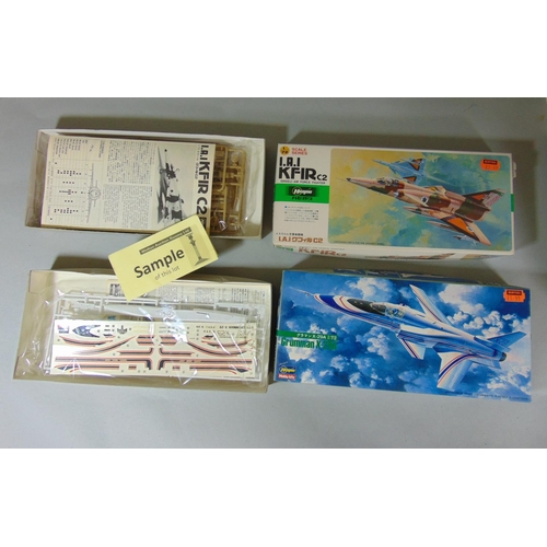 139 - 9 model plane kits by Hasegawa, Italaeri, Lo Model and Revell, all unchecked, several with sealed in... 