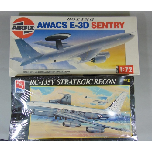 142 - 4 large 1:72 model aircraft kits including Airfix Boeing AWACS E-3D Sentry (sealed), AMT/ERTL Boeing... 