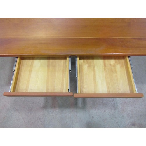 2209 - A contemporary cherry wood refectory table with rectangular top raised on a trestle type base, 183cm... 