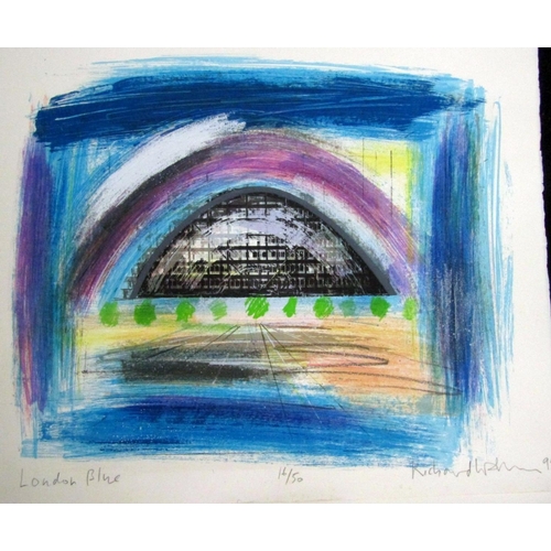 254 - Richard Walker (British contemporary artist) - London Blue and Paris Pink, pair of signed coloured l... 