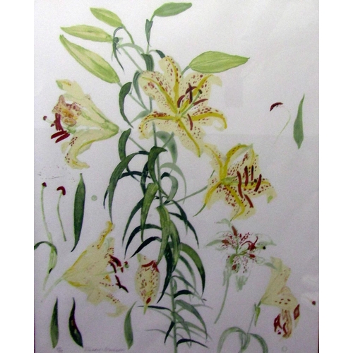 276 - Elizabeth Blackadder RA (British B.1931) - Lilies, signed limited edition print, 63 x 53cm, framed