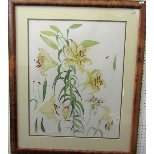 276 - Elizabeth Blackadder RA (British B.1931) - Lilies, signed limited edition print, 63 x 53cm, framed