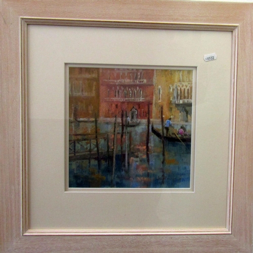 284 - Jane Lampard (Contemporary local artist) - Gondolas, Grand Canal, Venice, pastel on paper, signed, 2... 