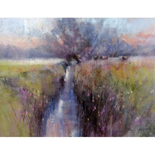 287 - Jane Lampard (Contemporary local artist) - Severn Vale Cattle, pastel on paper, signed, 38 x 49cm, f... 