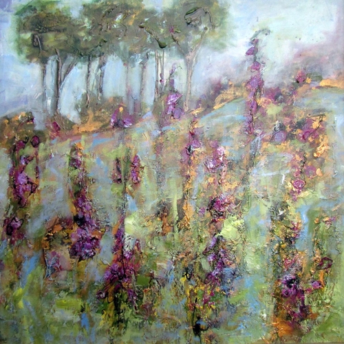 300 - Sally Stafford (contemporary British) - Forest Clearing, acrylic on canvas, signed and inscribed ver... 