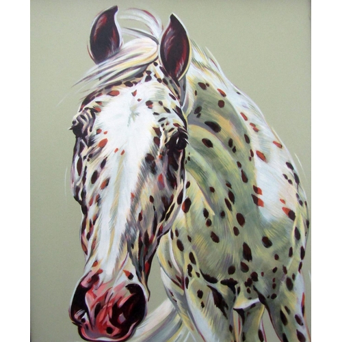 306 - Louise Mizen (contemporary British) - Appaloosa V, signed coloured limited edition print with oil ef... 