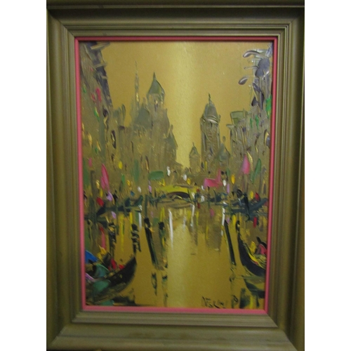 312 - George R Deakins (British 20th century school) - Venetian scene, oil on board, signed, 41 x 29 cm, t... 