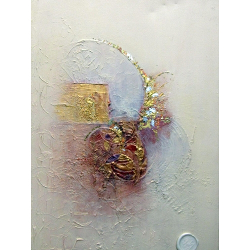 314 - Gloria Jones (British contemporary school) - Collection of 17 mixed media relief abstract studies on... 