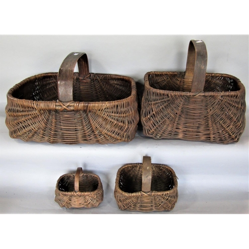 1897 - A collection of four antique wicker baskets