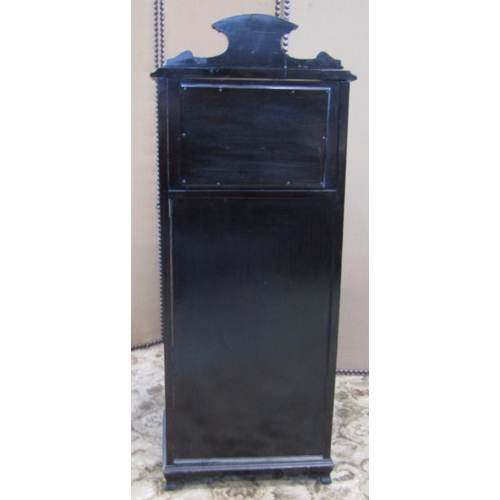 2179 - A late Victorian/Edwardian ebonised music cabinet, with inset recessed bevelled edge rectangular mir... 